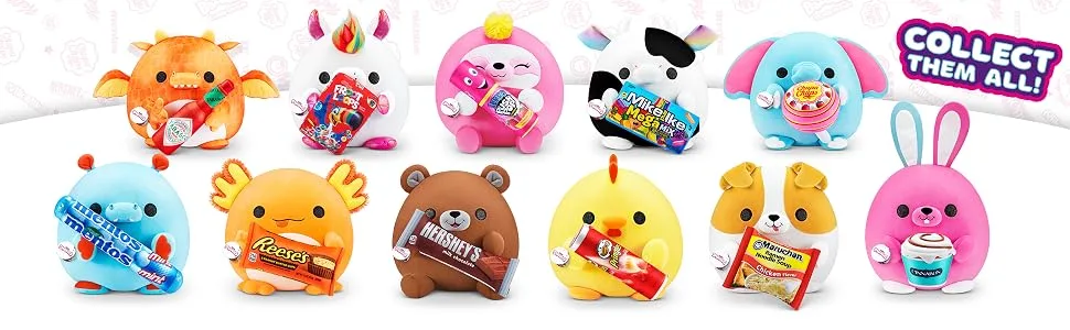 Snackles Series 1 - Hippo Surprise Medium Plush Ultra Soft Plush Cuddly Squishy Comfort 35 cm Plush with License Snack Brand Accessory Ages 3+ (Hippo) - Squishmallow, Plush, Soft Toy, Snackle, Snack, Cute, Toys for Girls