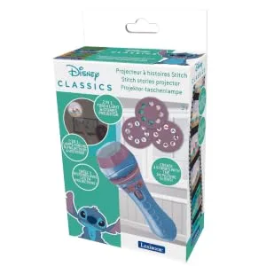 Lexibook LTC050D Disney Stitch Torch Light and Projector with 3 Discs 24 Images Create Your own Stories - LTC050D