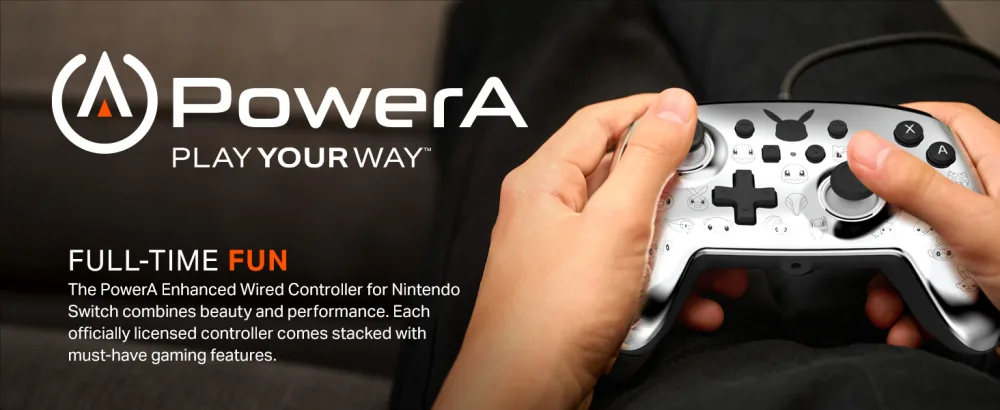 PowerA Enhanced Wired Controller for Nintendo Switch - Pikachu Black & Silver - Header