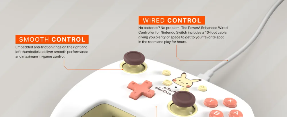 PowerA Enhanced Wired Controller for Nintendo Switch - Pikachu Electric Type - Wired