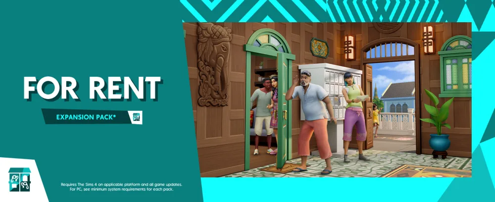 The Sims 4 For Rent (EP15) PCWin | Code In A box | VideoGame | English PCWIN Code in a box For Rent (EP15) - FOR RENT