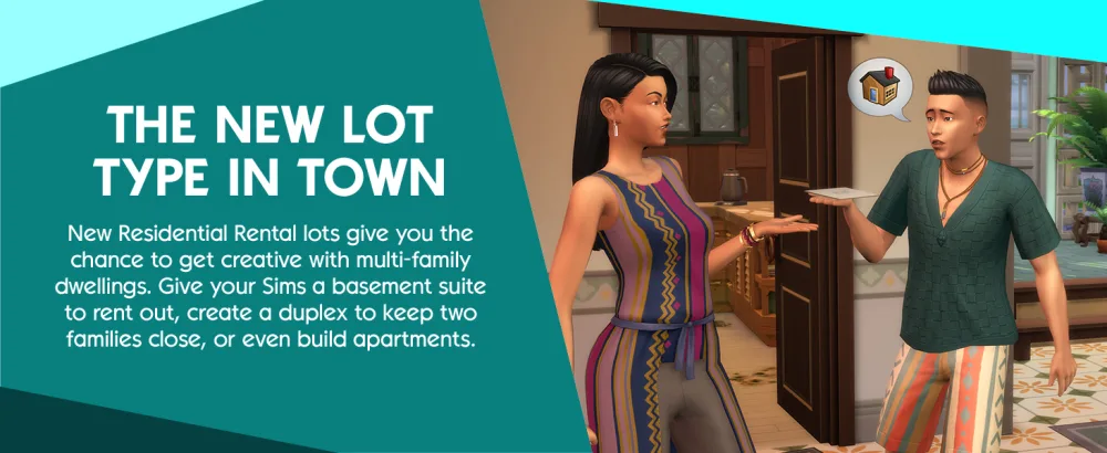 The Sims 4 For Rent (EP15) PCWin | Code In A box | VideoGame | English PCWIN Code in a box For Rent (EP15) - THE NEW LOT    IN TOWN