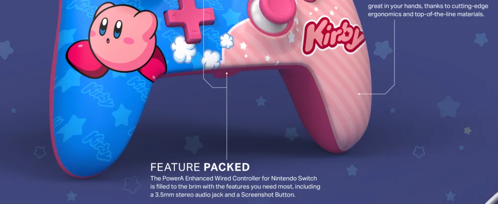 PowerA Enhanced Wired Controller for Nintendo Switch - Kirby - Featured Packed