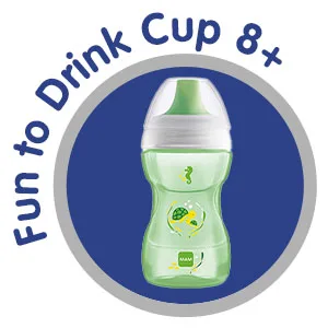 MAM Trainer+ (220 ml) Drinking Bottle for Transition to a Cup Drinking Cup with drip-Free Teat Drinking spout and Handle 4+ Months Tortoise Purple turtle - mam drinking cup fun to drink