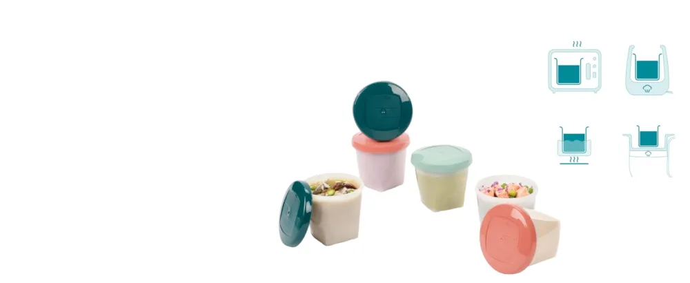Babymoov biosourced BABYBOLS - Kit 8 x 180ml + 8 x 250ml food storage tubs Multiset - MULTI