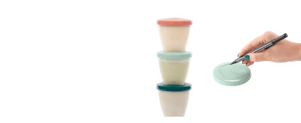 Babymoov biosourced BABYBOLS - Kit 8 x 180ml + 8 x 250ml food storage tubs Multiset - WRITABLE