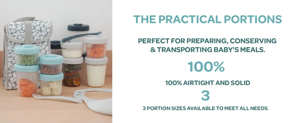 B ABA Set of 8 Storage Pots Interlocking Stackable Pots Baby food storage container 100 Percent Airtight Freezable Breast Milk 4 x 150 ml + 4 x 250 ml Multicolor 8 Piece Set - Beaba