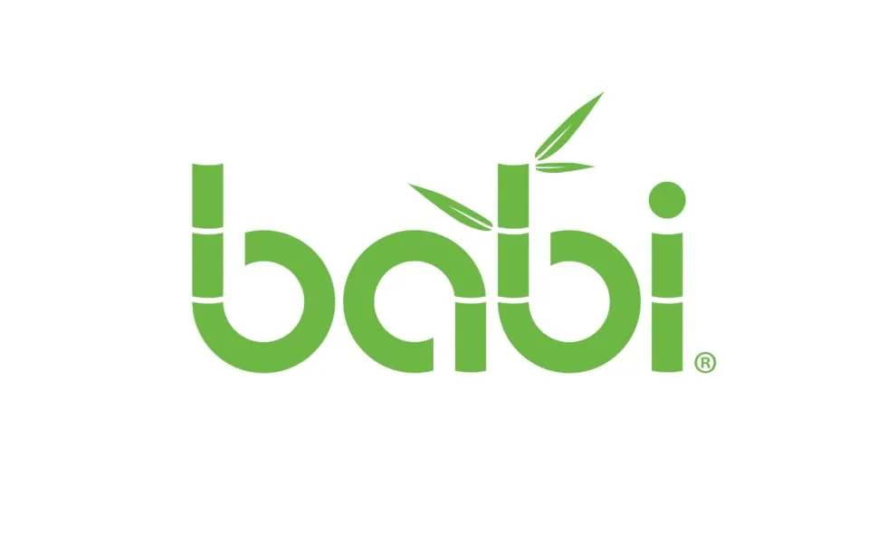 BABI Baby Toddler Large Dog Plate Natural Bamboo with Stay Put Silicone Suction Ring (Green) - LOGO HEADER
