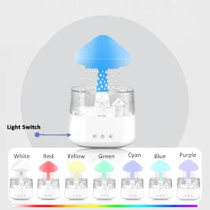 Cloud Rain Humidifier Colorful Light Raindrop Aroma Diffuser Humidifiers with 7 Color Changing Lights Multifunctional Aroma Diffuser Humidifier for Home Desk Bedside(grain) - Cloud Rain Humidifier