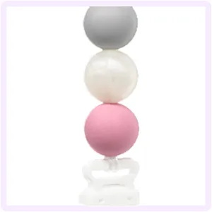 Flow fire Silicone Dummy Clip for Girl and Boys 2Pcs Baby Dummy Clips Fit All Soothers and Dummies Pink 2PCS - Dummy clip