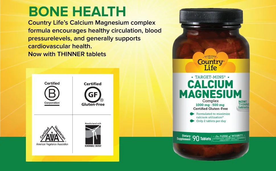 Country Life Target-Mins Calcium-Magnesium Complex 180 Tablets - calcium magnesium