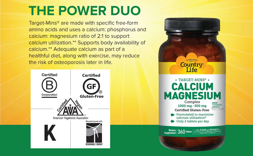 Country Life Target-Mins Calcium-Magnesium Complex 360 Tablets - product information 4