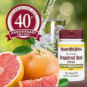 NutriBiotic Grapefruit Seed Extract 125 mg 100 Tablets - GSE Tablets - Image