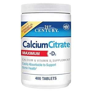 21st Century Calcium Citrate Maximum + D3 400 Tablets - product information 1