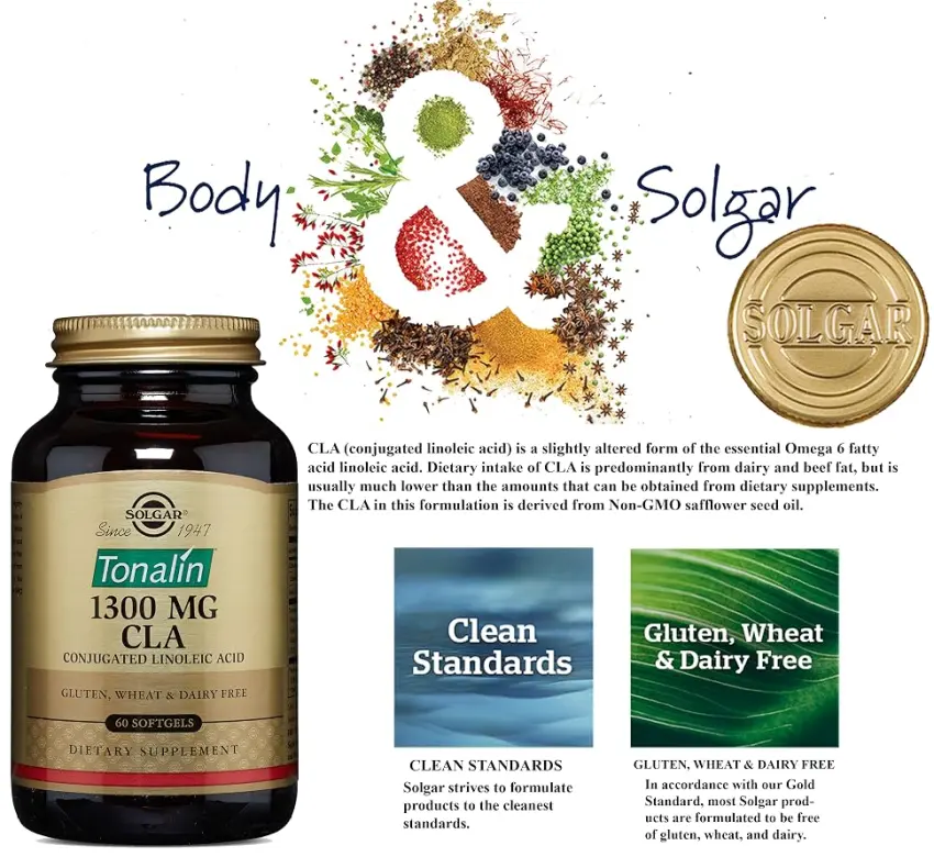 Solgar Tonalin CLA 1300 mg 60 Softgels - product information 1