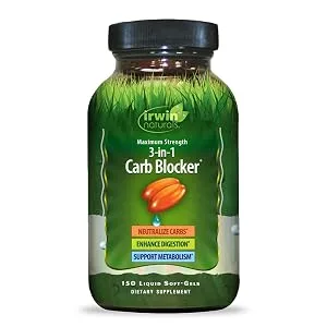 Irwin Naturals 3-in-1 Carb Blocker Maximum Strength 150 Liquid Soft-Gels - carb blocker carbohydrate