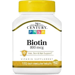 21st Century Biotin 800 mcg 110 Easy Swallow Tablets - product information 1