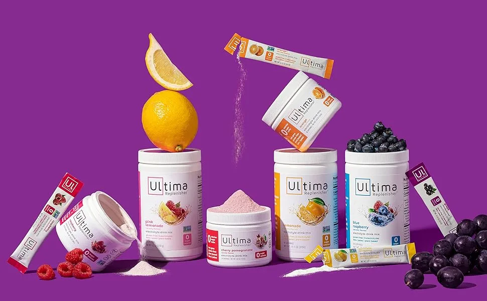 Ultima Replenisher Electrolyte Powder Raspberry 10.2 oz (288 g) - ultima stickpacks electrolyte powder drink mix