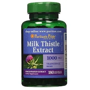 Puritans Pride Milk Thistle Extract 1000 Mg - 180 Softgels  - product information 1