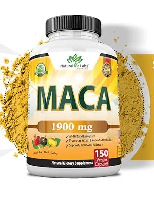 NaturaLife Labs Organic Maca Root - 150 Capsules  - Maca