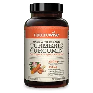 NatureWise Curcumin Turmeric 2250mg - 95% Curcuminoids & BioPerine Black Pepper Extract for Advanced Absorption - Daily Joint and Immune Health Support - Vegan, Non-GMO, 180 Count[60-Day Supply] - NatureWise Curcumin Turmeric 2250mg with 95% Curcuminoids & BioPerine Black Pepper Extract, Advanced