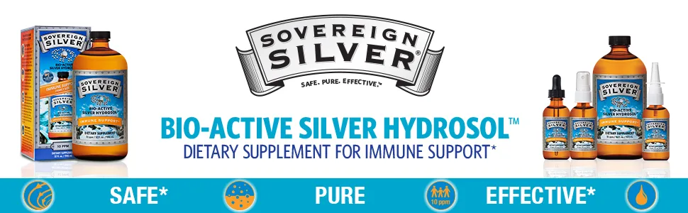 Sovereign Silver Bio-Active Silver Hydrosol for Immune Support -32oz - product information 1