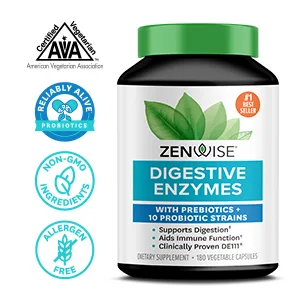 Zenwise Health Daily Digestive Enzymes with Prebiotics -180 Capsules - product ebc de