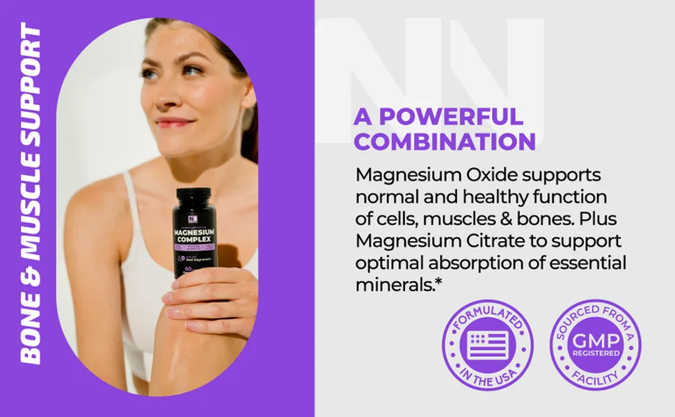 Nobi Nutrition Magnesium Complex for Women & Men - 60 Capsules - best magnesium for constipation