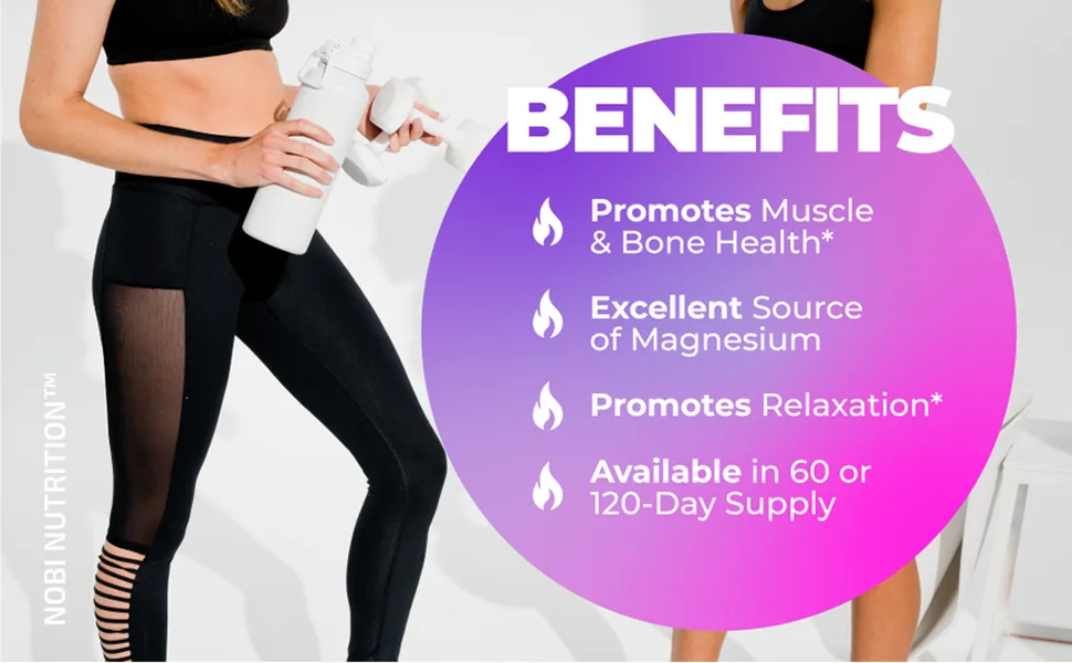 Nobi Nutrition Magnesium Complex for Women & Men - 60 Capsules - magnesium breakthrough