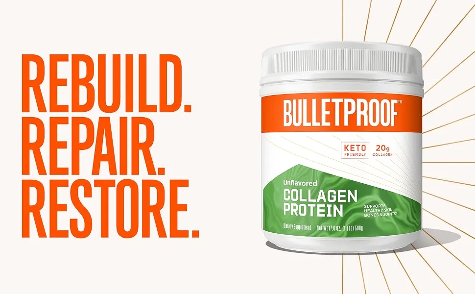 Bulletproof Collagen Protein Powder -17.6 oz - collagen protein mct bulletproof brain octane oil