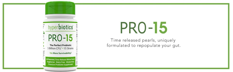 Hyperbiotics PRO-15 Probiotics - 60 Daily Time Release Pearls - Hyperbiotics PRO-15