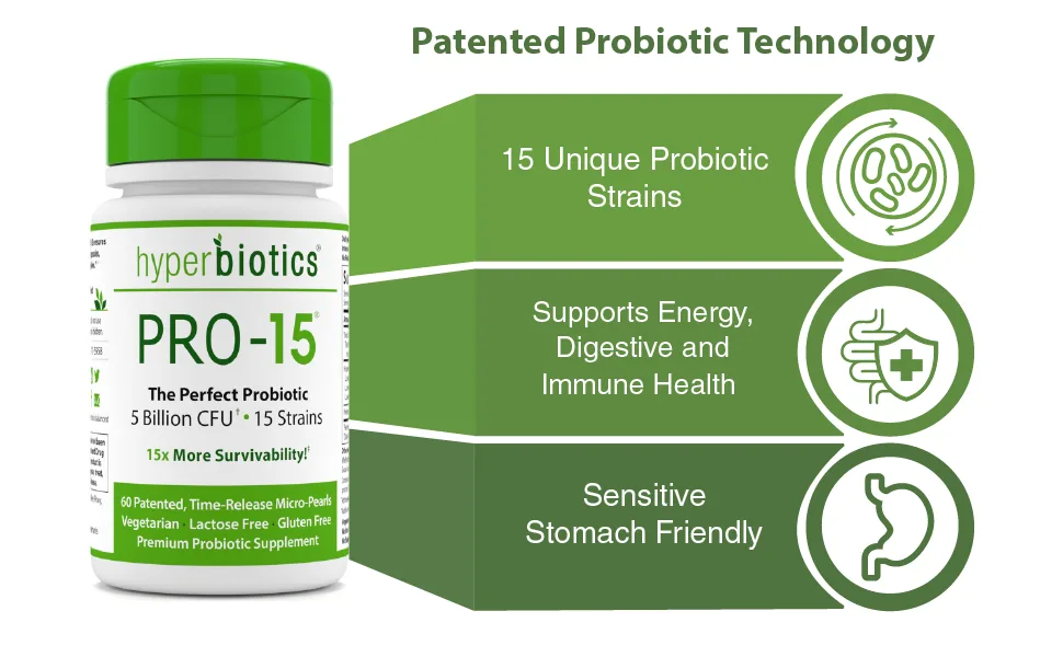 Hyperbiotics PRO-15 Probiotics - 60 Daily Time Release Pearls - probiotic