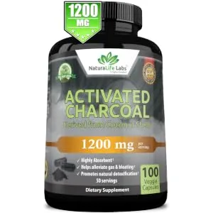 NaturaLife Labs Organic Activated Charcoal - 100 Capsules - activated charcoal