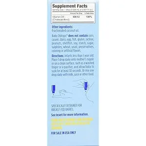 Ddrops Baby Liquid Vitamin D3 400 IU 0.08 fl oz (2.5 ml) 90 Drops - product information 2
