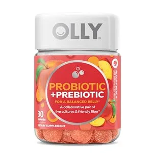 OLLY Probiotic - Peachy Peach - 30 Gummies - olly probiotic prebiotic adult