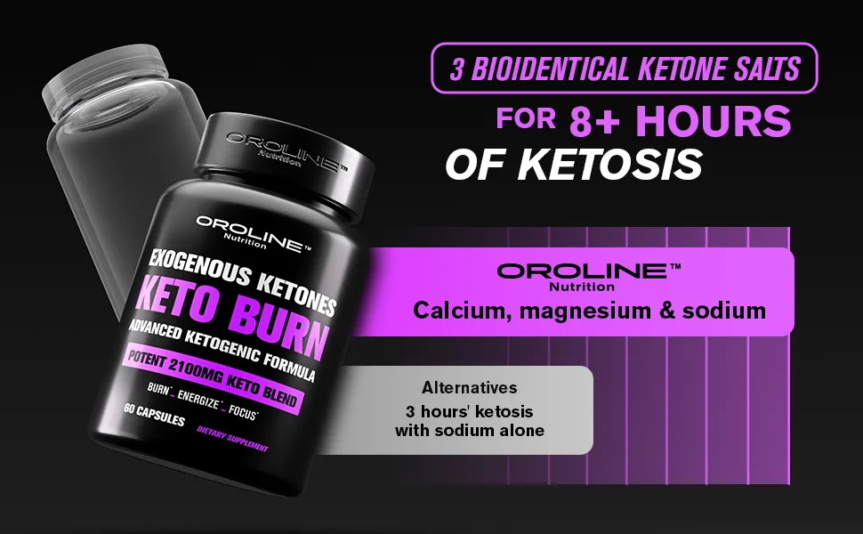OroLine Nutrition Keto Pills BHB Supplement 2 Pack - 120 Capsules  - product information 5
