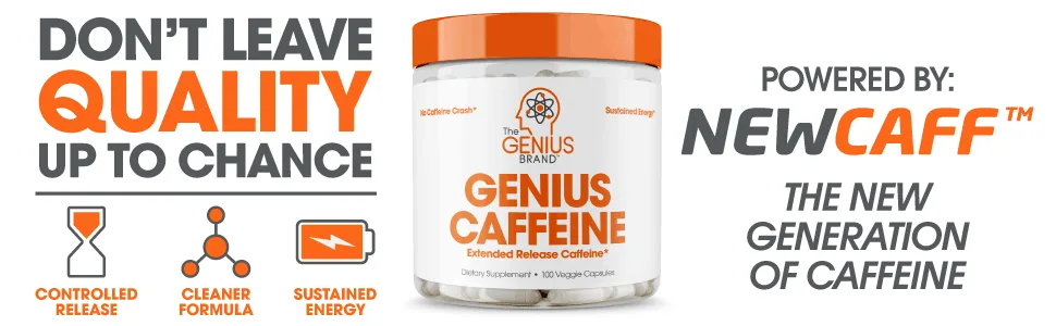Genius Caffeine Extended Release Microencapsulated Caffeine -100 Count - caffeine, caffeine pills, energy pills, energy, caffeine, caffeine pills, energy pills, energy,