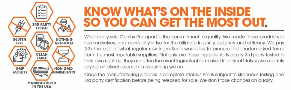 Genius Pre Workout Powder - Sour Apple – 20 Servings  - pre workout