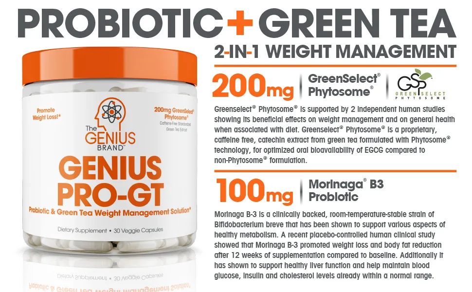 Genius Probiotics for Weight Loss -30 servings - PRO GT