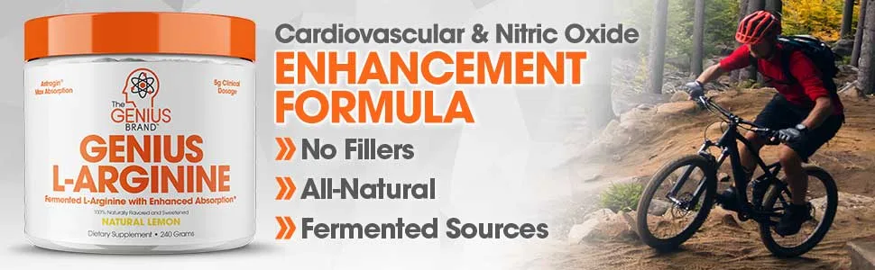 Genius L Arginine Powder - Lemon - 30 Servings - l arginine