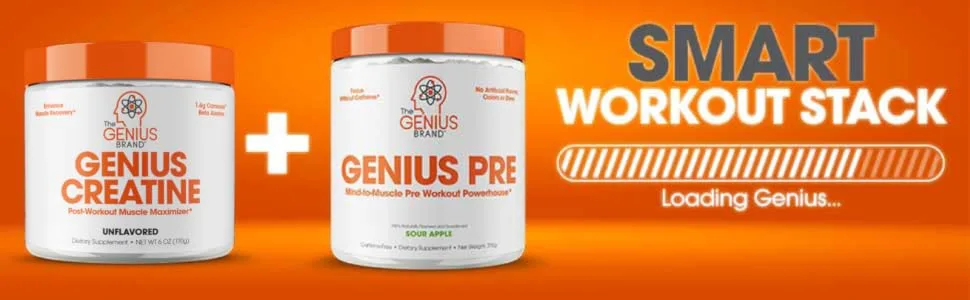 Genius Creatine Powder Pro Post Workout Recovery - 170 Grams - smart workout stack