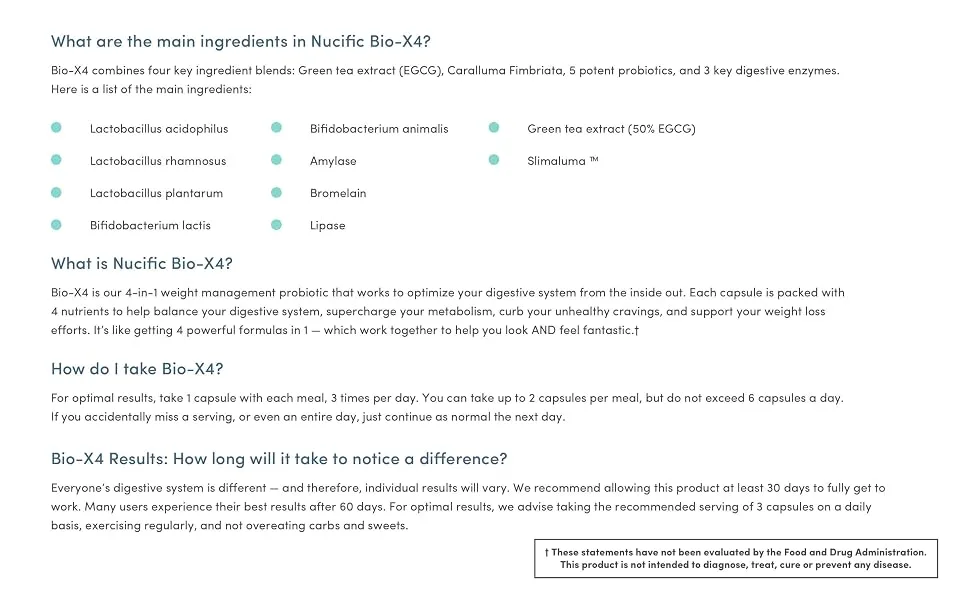 Nucific Bio-X4 4-in-1 Weight Management Probiotic Supplement 90 Count. - bio x 4 faq better quality