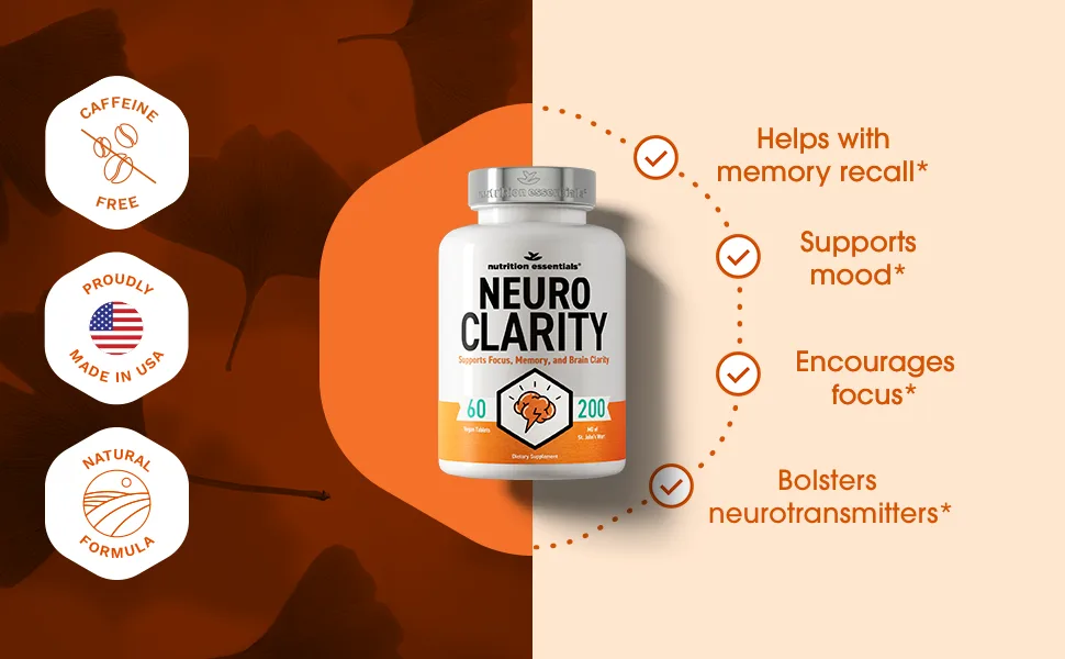 Nutrition Essentials Nootropic Brain Function Booster Supplement - 60 capsules - probiotics for women womens mens veggie capsules resistant formulated daily helps soothe gas