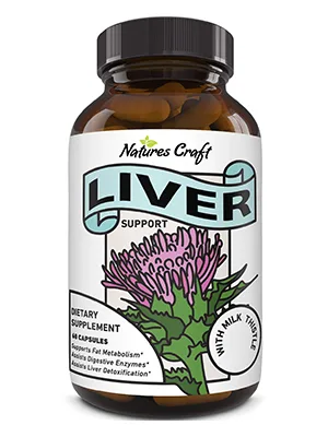 Natures Craft Best Liver Supplements with Milk Thistle - 60 Capsules - vitamins system balance nutrition detoxifier colon healthy enzyme boost herb artichoke gallbladder