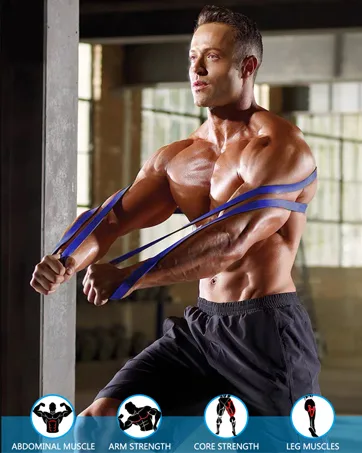 WHATAFIT Resistance Bands, Exercise Bands，Resistance Bands for Working Out, Work Out Bands with Handles for Men and Women Fitness, Strength Training Home Gym Equipment - heavy duty stretchy bands workout bandas de resistencia heavy bands for working out