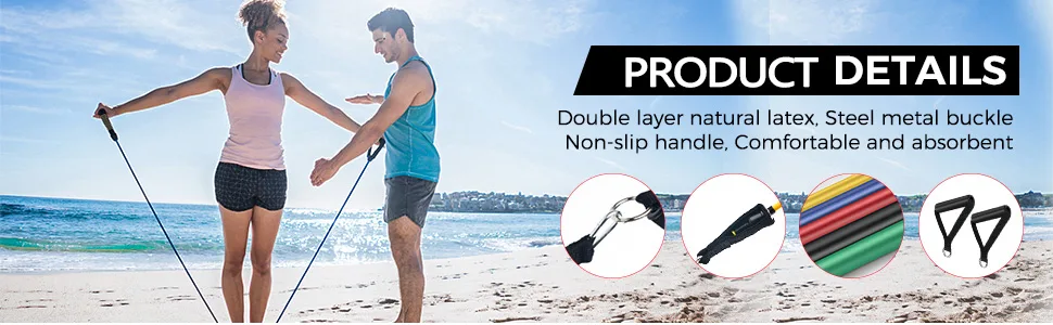WHATAFIT Resistance Bands, Exercise Bands，Resistance Bands for Working Out, Work Out Bands with Handles for Men and Women Fitness, Strength Training Home Gym Equipment - resistance bands exercise bands workout bands resistance bands set gym bands