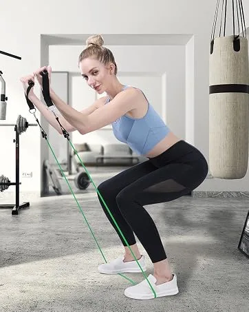 WHATAFIT Resistance Bands, Exercise Bands，Resistance Bands for Working Out, Work Out Bands with Handles for Men and Women Fitness, Strength Training Home Gym Equipment - resistance bands exercise leg bands door anchor resistance bands system elastic bands