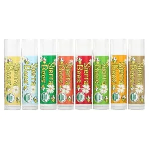 Sierra Bees Organic Lip Balms Combo Pack 8 Pack .15 oz (4.25 g) Each - Lip Balms Combo 8