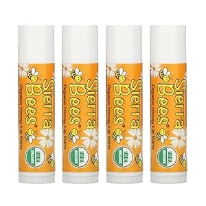 Sierra Bees Organic Lip Balms Honey 4 Pack .15 oz (4.25 g) Each - Organic Lip Balms