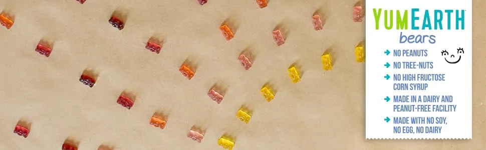 YumEarth Gummy Bears Assorted Flavors 10 Snack Packs 0.7 oz (19.8 g) Each - product information 2